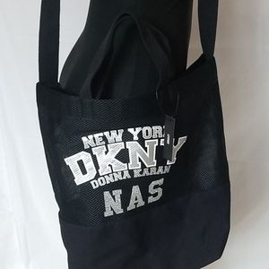 DKNY DONNA KARAN BLACK MESH TOTE